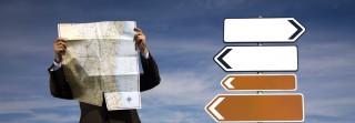 strategic planning man with map